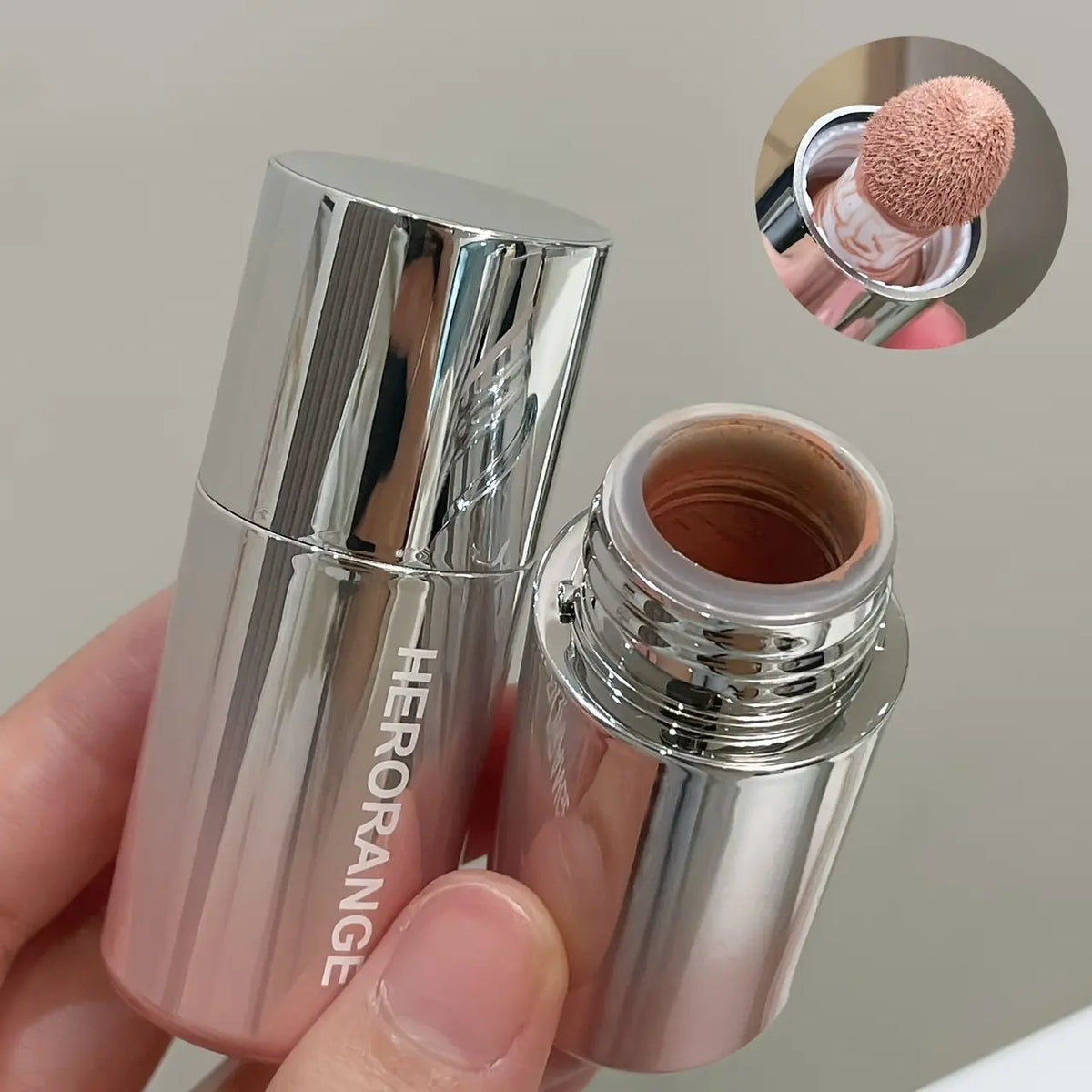 HERORANGE Liquid Blush Stick Rouge with Sponge Tip, Waterproof Long-Lasting Smooth Color-Correcting Lip and Cheek Tint, Brightening Radiance Everyday Versatile Makeup for All Skin Tones, Beauty Cosmetics, Great Birthday or Valentine'S Day Gift