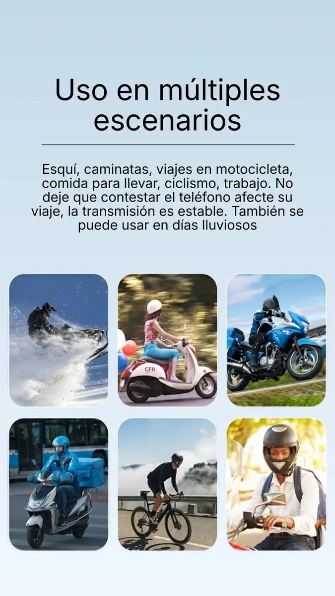 Auriculares Bluetooth 5.3 Y10 para Casco de Motocicleta con Iluminación LED, Audífonos Inalámbricos Manos Libres e Impermeables