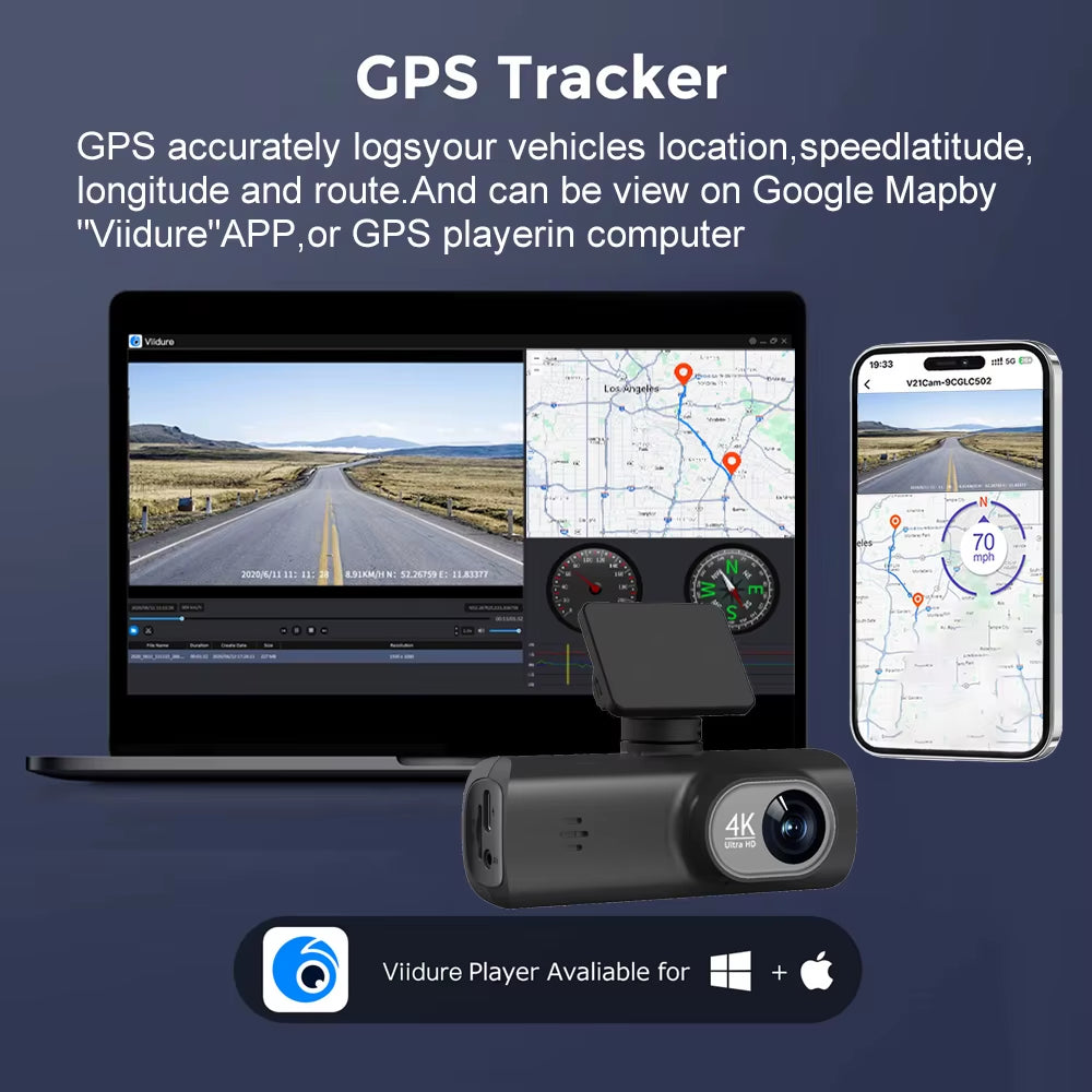 UHD 4K Cámara para autos UHD 4K Wi-Fi de doble lente, grabadora de manejo DVR para auto, cámara trasera opcional 1080P, GPS, monitoreo de estacionamiento 24 horas, caja negra.Wifi Dash Cam Dual Lens Driving Recorder Car DVR Optional 1080P Rear Lens Camera GPS 24H Parking Monitoring Black Box
